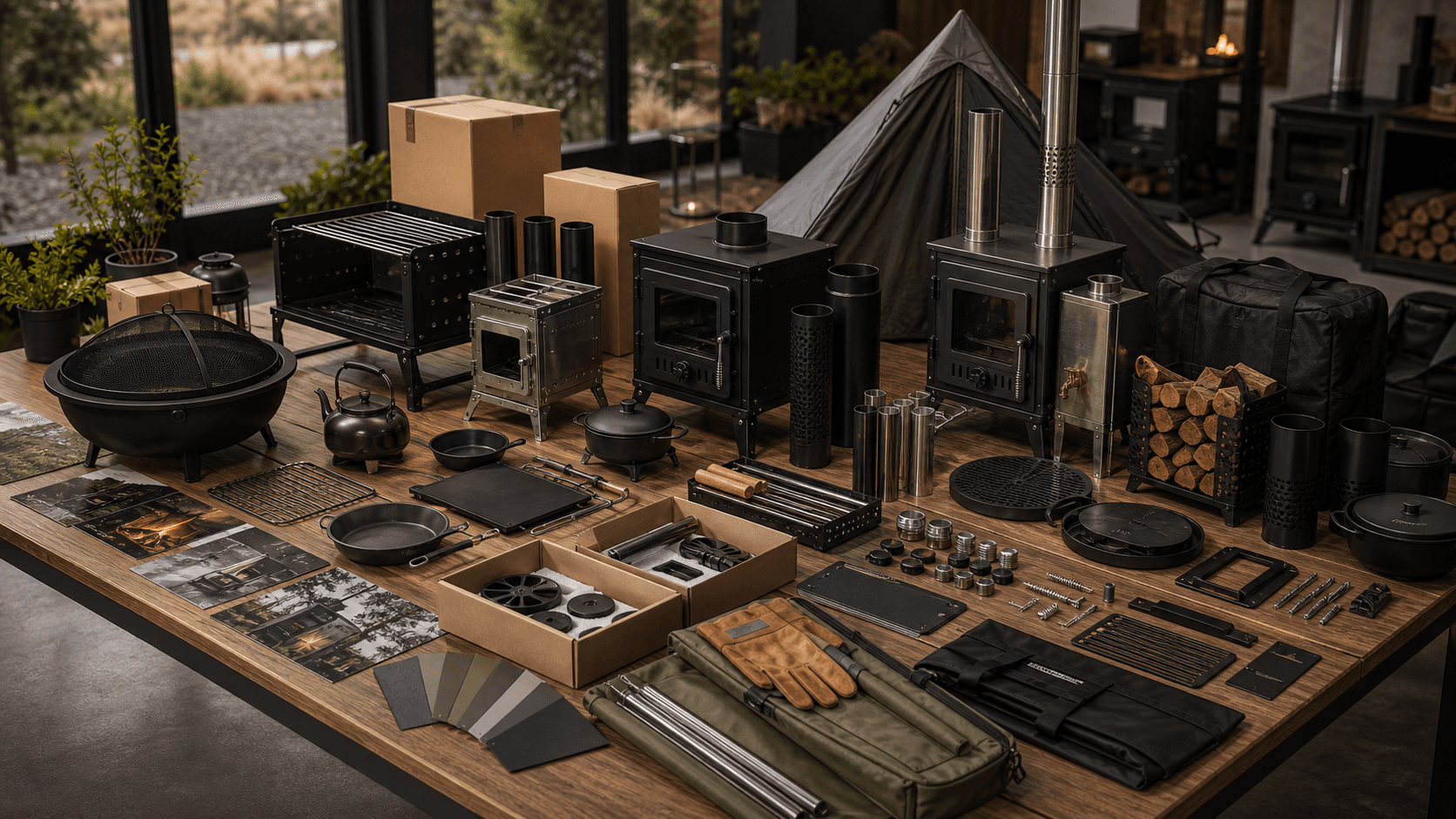 Seasonal and channel planning table for outdoor fire product ranges