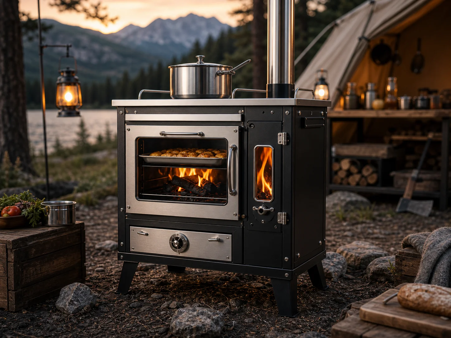 Outdoor-Ofen mit Backfach