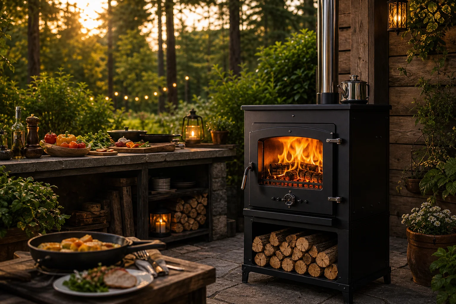 Holzbefeuerte Produkte zum Kochen im Freien