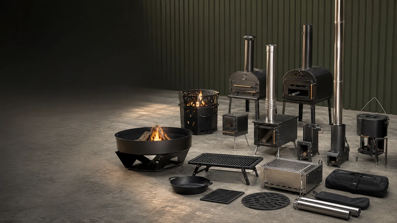 Wholesale outdoor stove, fire pit and cooking product line