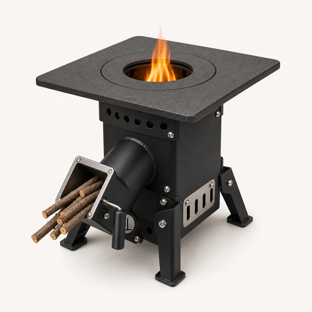 Rocket stoves met kookplaat product line